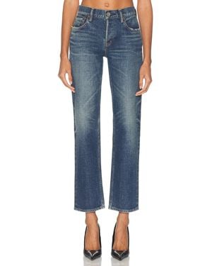 Moussy Hadley Straight Low Rise Jeans - Blue