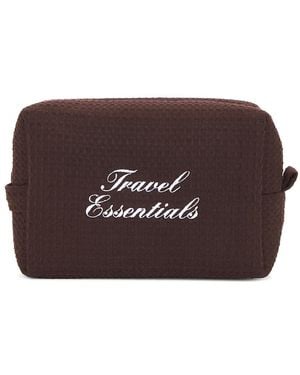 Abode Travel Essentials Waffle Pouch - Brown