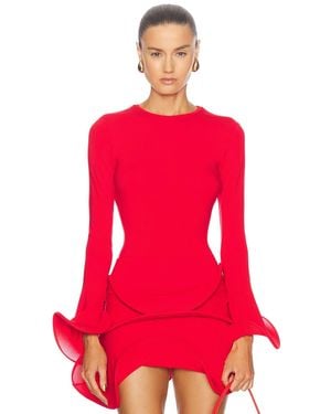Sid Neigum Wave Sleeve Top - Red