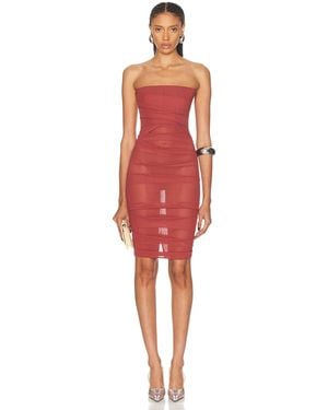 Alex Perry Power Mesh Midi Dress - Red