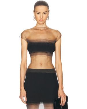 GRACE LING Evanescent Censor Top - Black