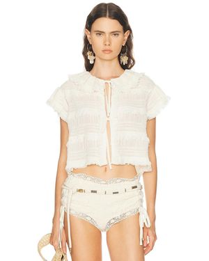 AKNVAS Audra Ruffled Blouse - White