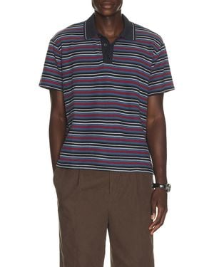 Rag & Bone Stripe Pique Polo - Blue