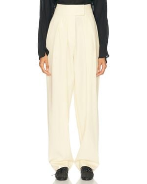 Helsa High Waist Pleated Suit Trouser - Natural