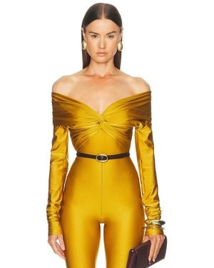 ANDAMANE Kendall Off Shoulder Bodysuit - Yellow