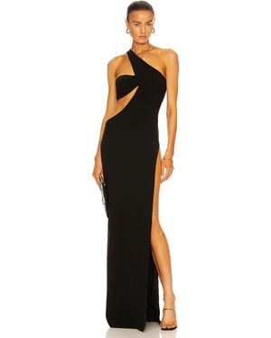 Monot Cutout One Shoulder Maxi Dress - Black