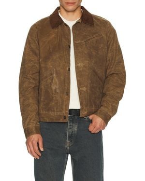 Schott Nyc Waxed Cotton Mechanic Jacket - Brown