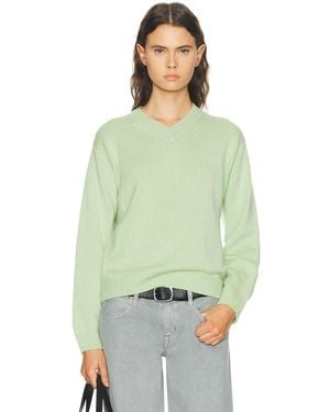 AMIYA Nevia Cashmere V-Neck Sweater - Green