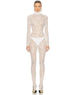 Valentino Rebrode Lace Jumpsuit - White