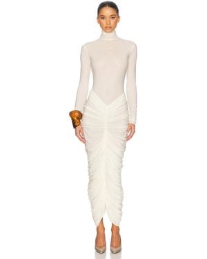 Helsa The Super Sheer Ruched Dress - White