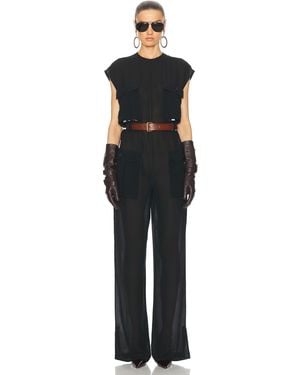 Saint Laurent Cap Sleeve Jumpsuit - Black