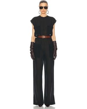 Saint Laurent Cap Sleeve Jumpsuit - Black