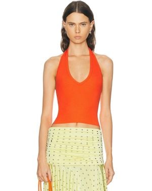 ÉTERNE Cropped Halter Top - Orange
