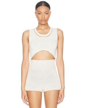 AISLING CAMPS Cropped Tank Top - White