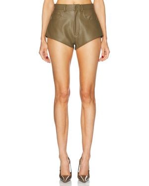 LAPOINTE Stretch Faux Leather Mini Short - Green