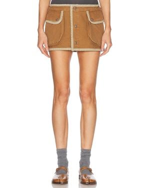 R13 Layered Skort - Brown