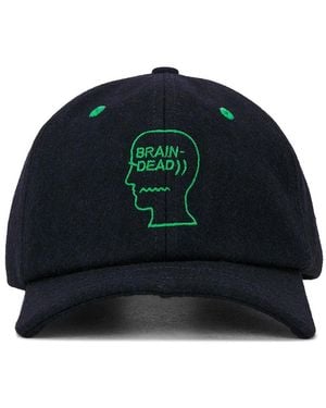 Brain Dead Batwing Logohead Flannel Hat - Black