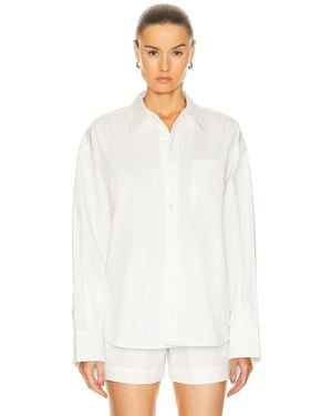 GRLFRND X Lindsi Lane Button Down Shirt - White