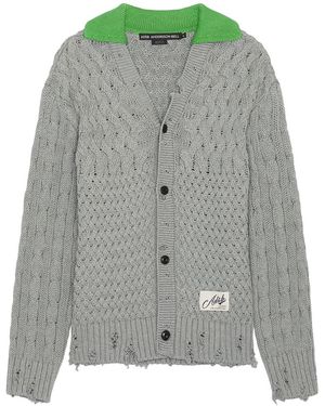 ANDERSSON BELL Collar V-Neck Cardigan - Gray