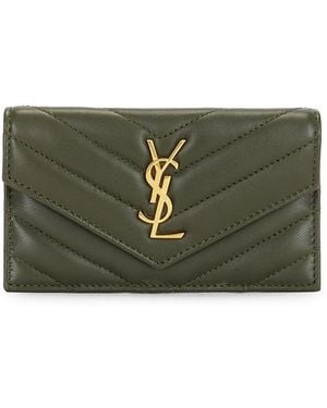 Saint Laurent Cassandre Credit Card Case - Green