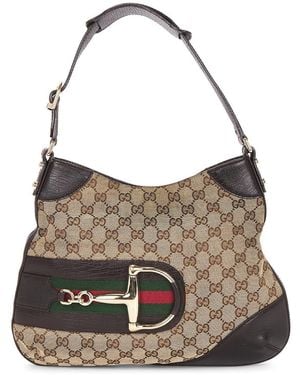 Gucci Hasler Horsebit Hobo Bag - Brown