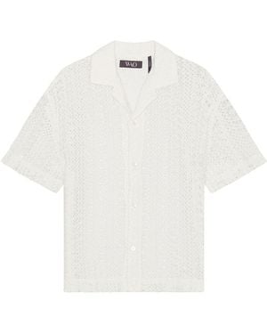 WAO Crochet Lace Camp Shirt - White
