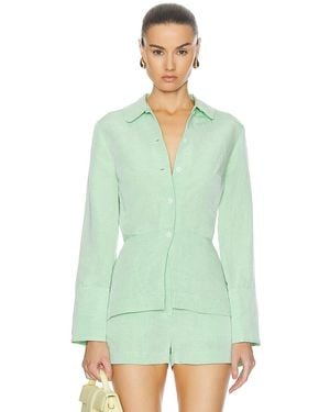Matthew Bruch Blouson Long Sleeve Blouse - Green