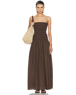 Matteau Shirred Drop Waist Dress - Brown