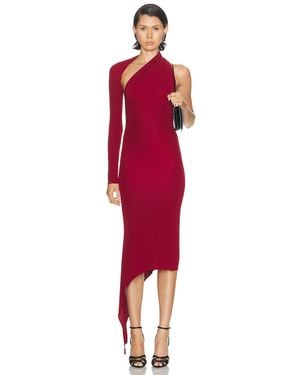 Courreges One Shoulder Crepe Jersey Dress - Red