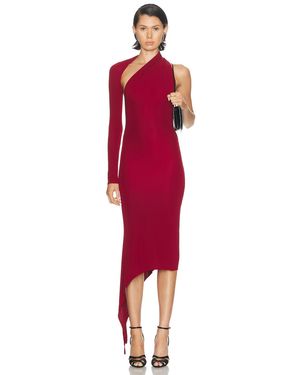 Courreges One Shoulder Crepe Jersey Dress - Red
