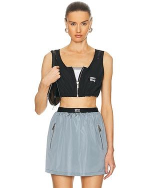Miu Miu Cropped Tank Top - Blue
