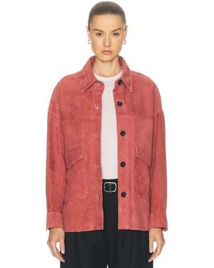 Arma Kaylee Lamb Suede Jacket - Red