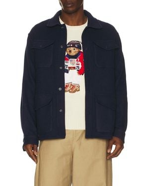 Polo Ralph Lauren Winter Olympics Boil Wool Double Knit Shirt - Blue