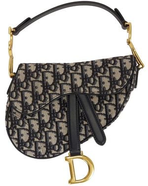 Dior Oblique Mini Saddle Bag - Black