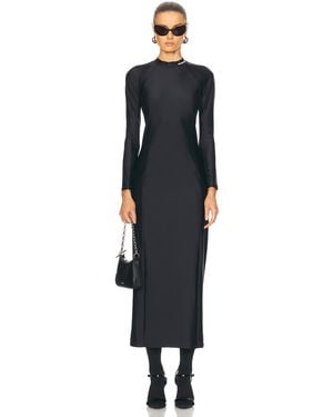 Alexander Wang Rashguard Long Sleeve Midi Dress - Black