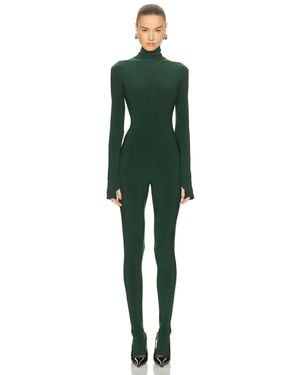 Norma Kamali Long Sleeve Slim Fit Turtleneck Catsuit - Green