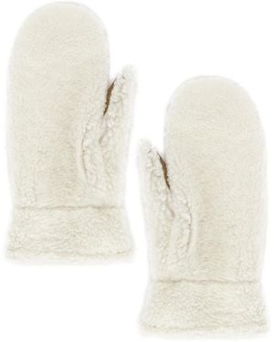 Yves Salomon Merino Fur Mittens - White