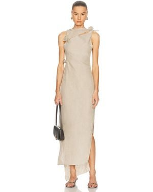 Coperni Linen Flower Gown - Natural