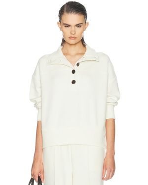 Varley Bronya Button Placket Sweater - White