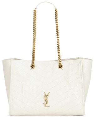 Saint Laurent East West Niki Shopping Bag - White