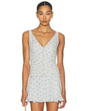 Mirror Palais Blueberry Buttercream Vest Top - White