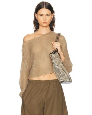 Enza Costa Linen Open Bateau Sweater - Natural