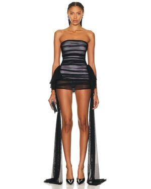 Norma Kamali Strapless Bill Pickleball Dress - Black