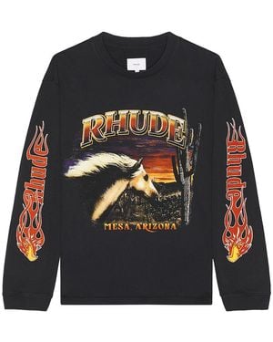 Rhude Mesa Stallion Long Sleeve Tee - Black