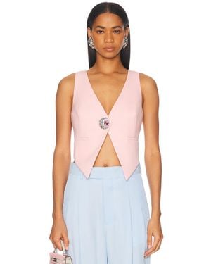Area Crystal Gemstone Cluster Gilet - White