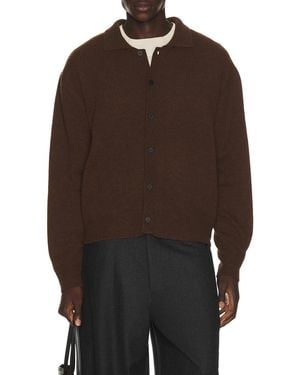 LE17SEPTEMBRE Alpaca Blend Shirt Cardigan - Brown