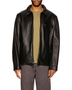 Schott Nyc Collar Lamb Leather Jacket - Black