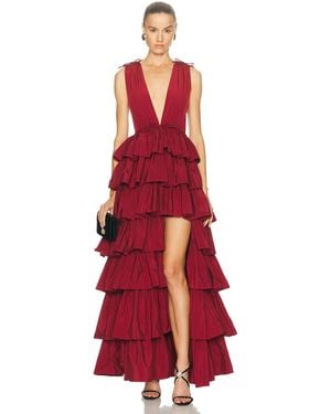 AKNVAS Henriette Ruffle Gown - Red