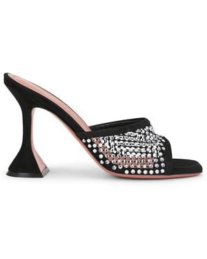 AMINA MUADDI Lupita Crystal Net 95 Slipper - Black