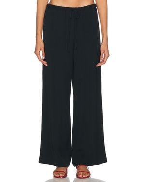 TOTEME Woven Stripe Drawstring Trouser - Black